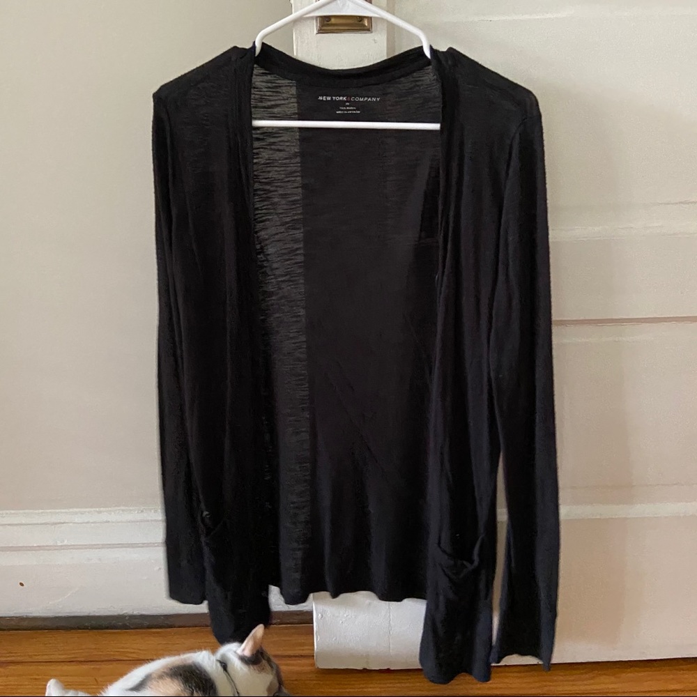 New York & Company Black Button Up Cardigan - Picture 4 of 7